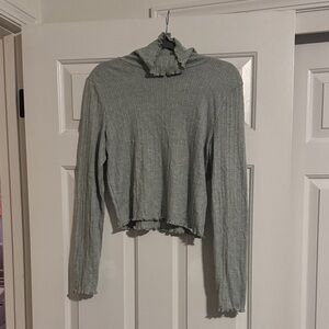 Madewell Ribbed Long Sleeve Top in Sage Green